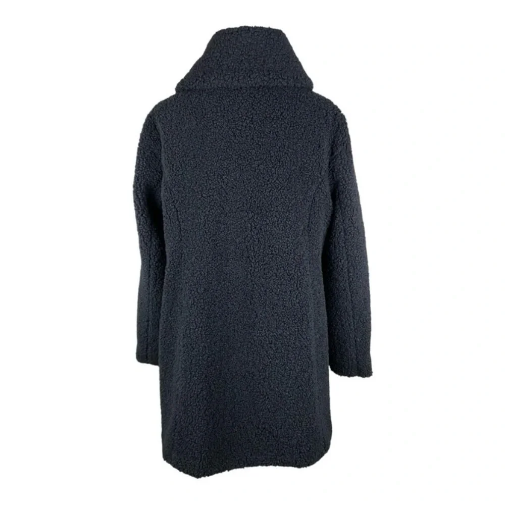 Cuddl Duds Black Curly Sherpa Shawl Collar Coat Sz XL - Picture 7 of 10